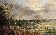 Lucas van Uden Panoramic River Landscape oil painting